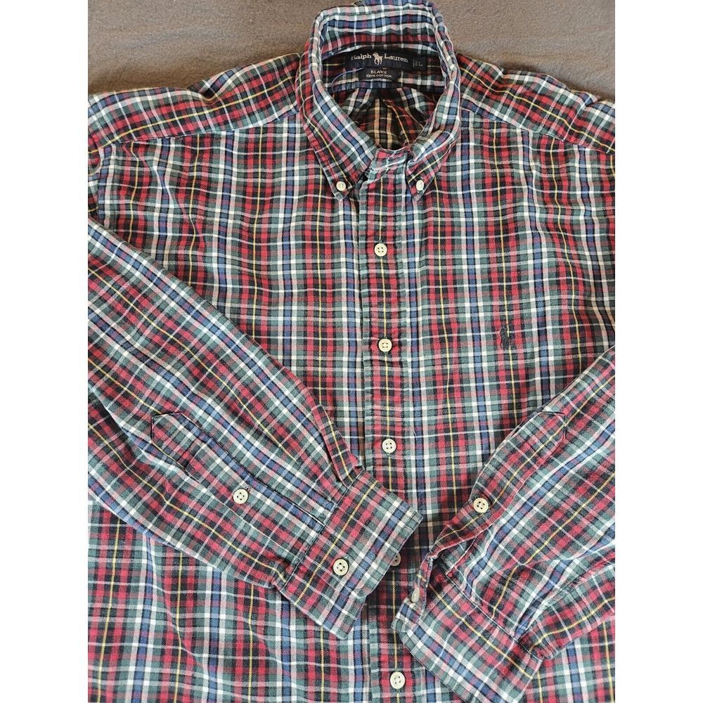 Polo Ralph Lauren Mens Shirt Blake Long Sleeve Button Down Size Large‎ Plaid
